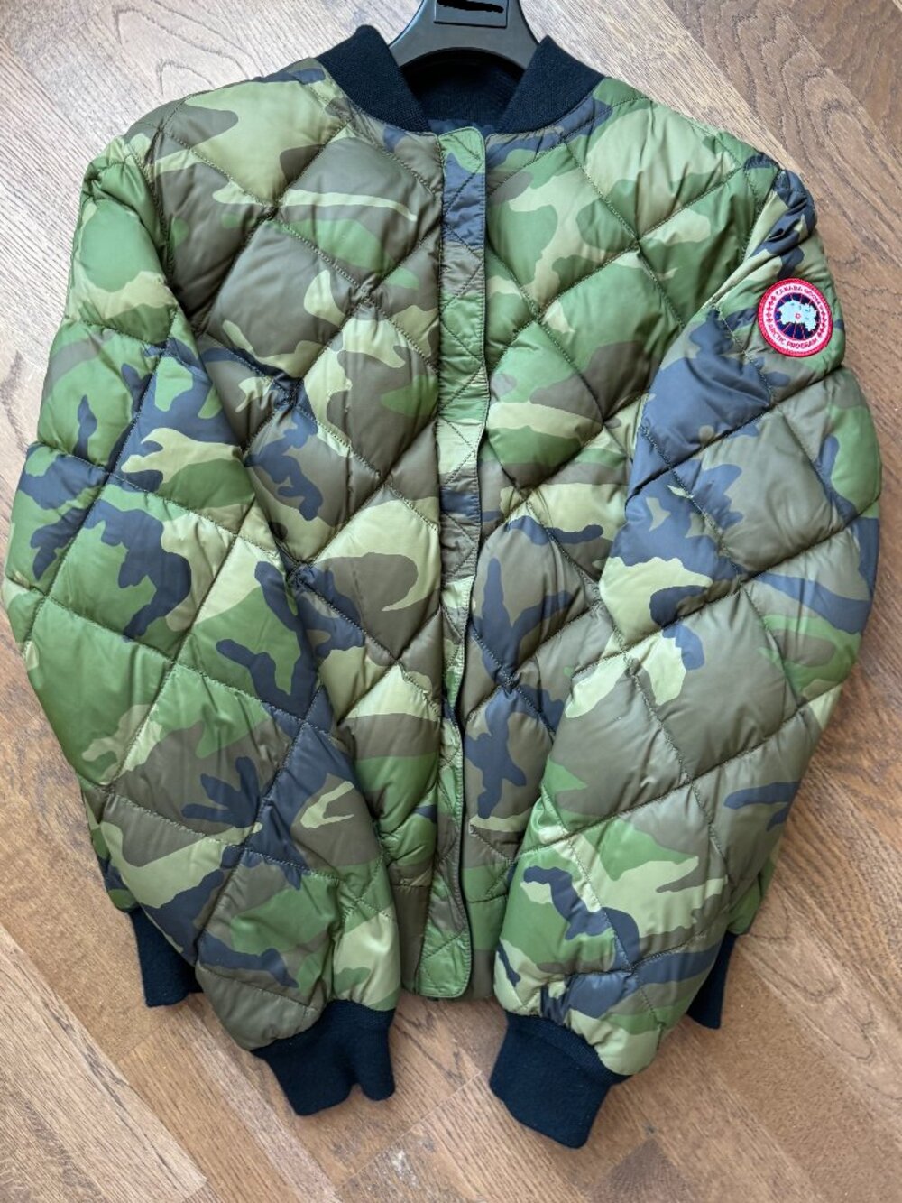 Canada Goose North Shore Reversible Camo Black Bomber Jacket Camouflage Puffer L